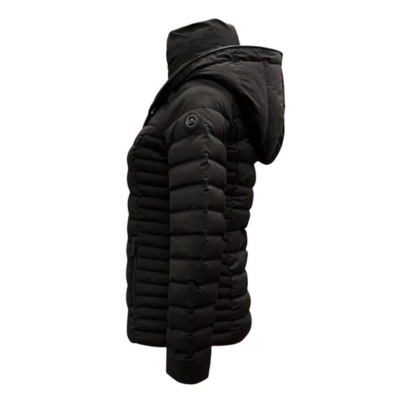 Michael Kors Hooded Packable Down Puffer Jacket Black Small MSRP $275 - Picture 4 of 9